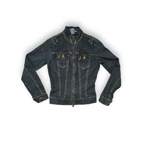 Vintage Bisou Bisou Black Motorcross Denim Jacket